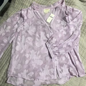 Maeve button up lavender blouse NWT